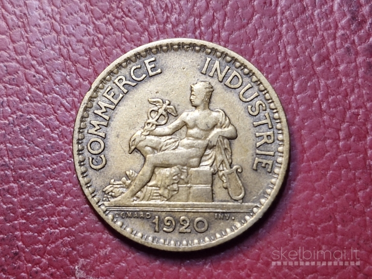 Prancūzija 1 frankas, 1920 KM# 876