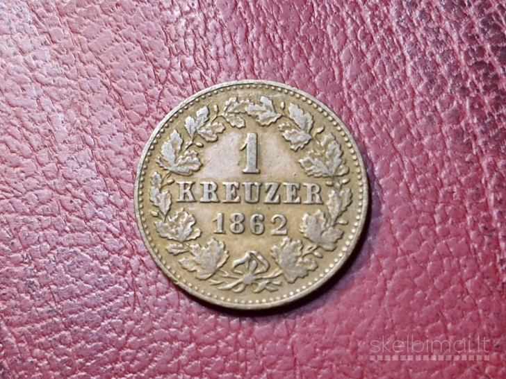 Nasau 1 kreiceris, 1862 KM# 74