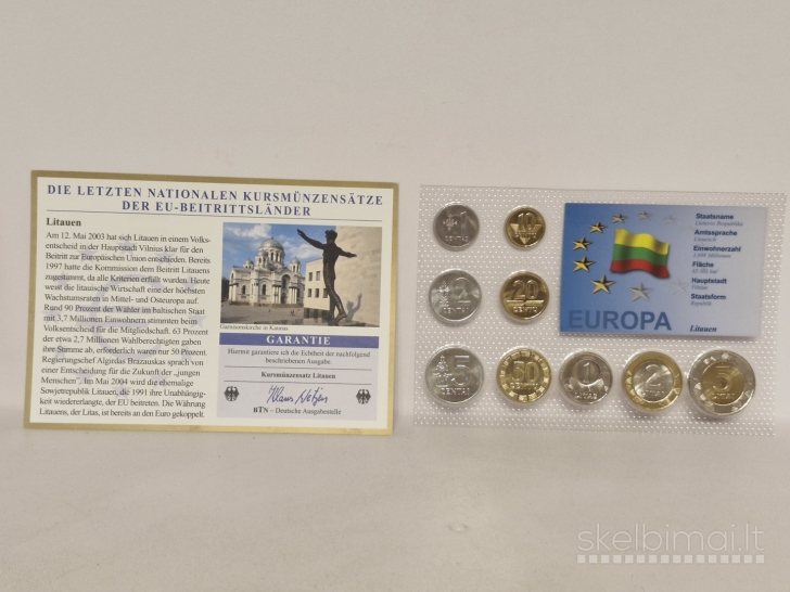 Litų ir centų rinkinys 1991-2001m. Lietuva