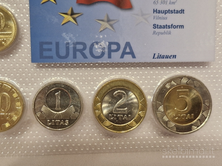 Litų ir centų rinkinys 1991-2001m. Lietuva