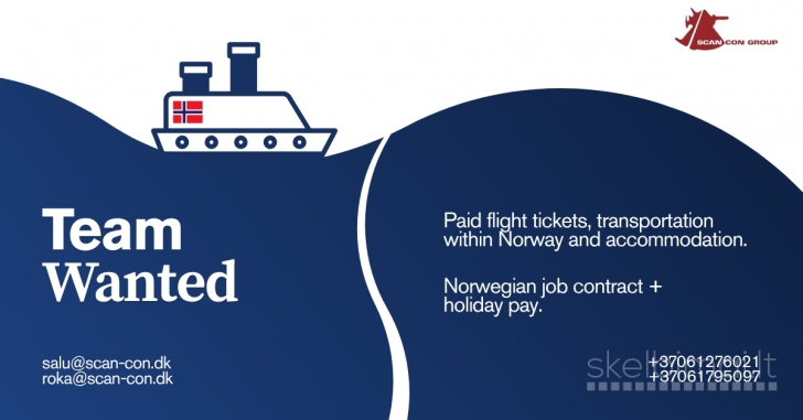 Darbas Norvegijoje laivų statykloje nuo 2026