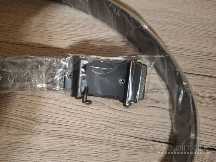 Juodas vyriškas dirbtinės odos diržas, ilgis 120