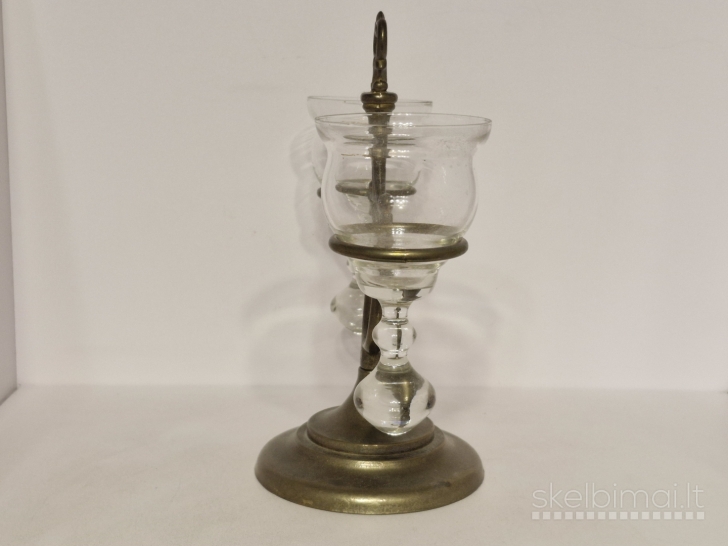 Vokiška Glide Handwerk dvivietė žvakidė su stikliniais gaubteliais