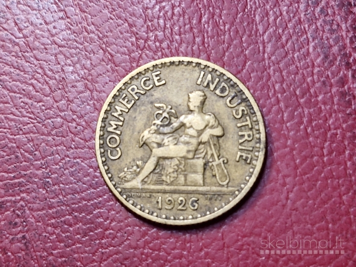 Prancūzija 1 frankas, 1926 KM# 876