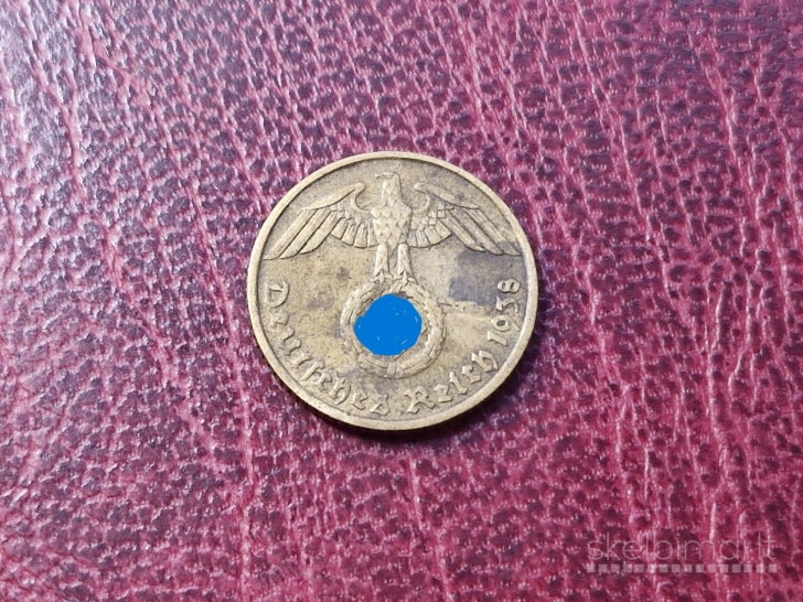 Trečiasis Reichas 5 reichspfenigai, 1938D KM# 91