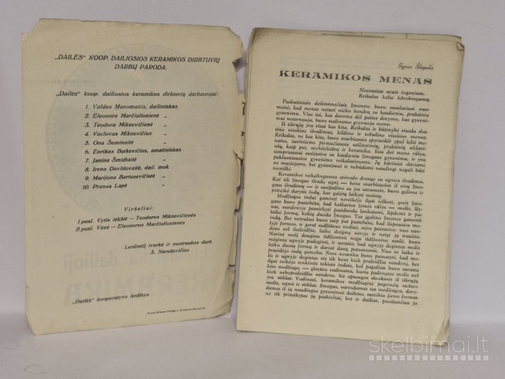 Sena knygutė "Lietuviška dailioji Keramika"