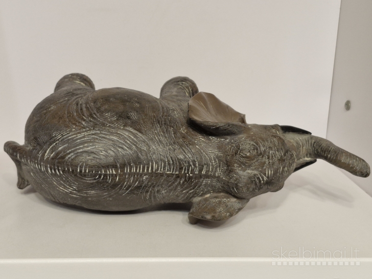 Didelė dekoratyvinė dramblio skulptūra ~ 35cm. (resin, medžio imitacija)