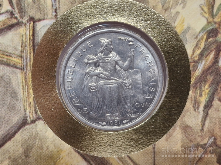 Naujoji Kaledonija 1 frankas, 1981 KM# 10 Num.voke