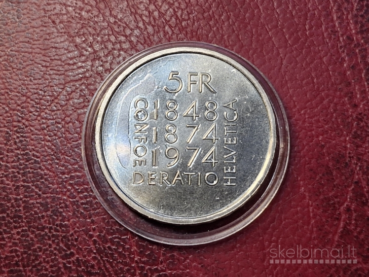 Šveicarija 5 frankai, 1974 KM# 52 Konstitucijos