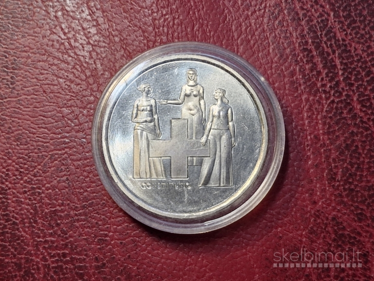 Šveicarija 5 frankai, 1974 KM# 52 Konstitucijos