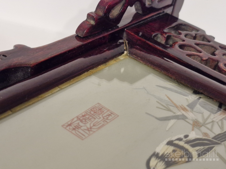 Kiniškas dekoratyvinis stalo ekranas su paukščių motyvu ~ 35cm.