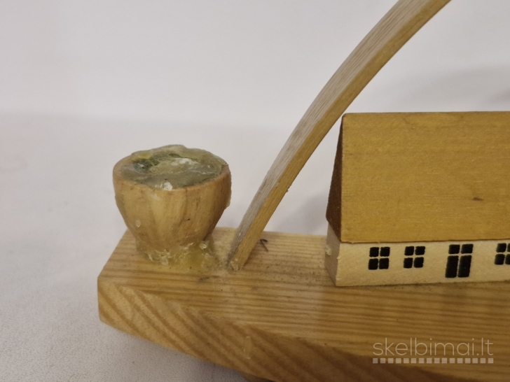 Vokiška rankų darbo kalėdinė medinė žvakidė ~ Erzgebirge