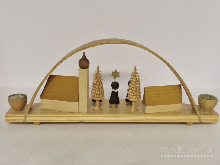 Vokiška rankų darbo kalėdinė medinė žvakidė ~ Erzgebirge