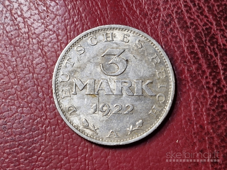 Vokietija 3 markės, 1922A KM# 28