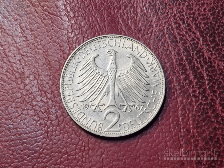 Vokietija 2 markės, 1967F KM# 116 Maksas Plankas