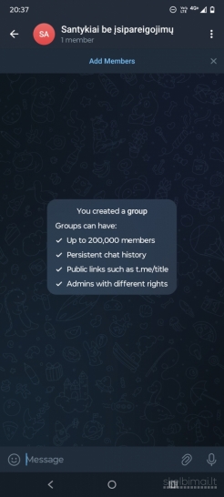 Grupė santykiams telegram be įsipareigojimų 