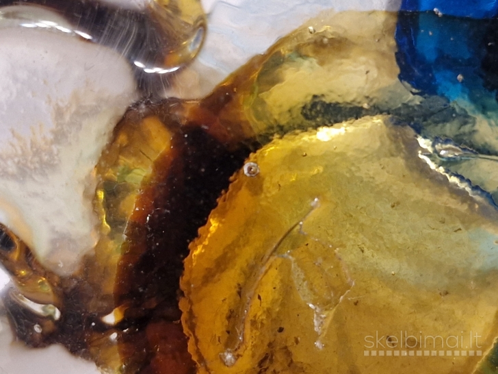 Murano stiliaus rankų darbo stiklo vaza su žuvies dekoru apie 24cm.