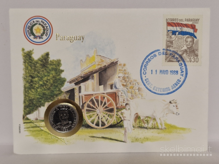 Paragvajus 50 gvaranių, 1986 KM# 169 Numizm. voke