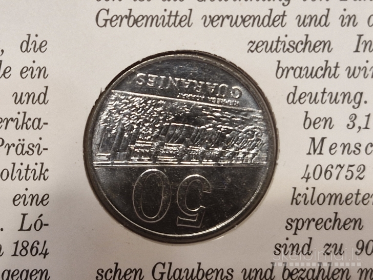 Paragvajus 50 gvaranių, 1986 KM# 169 Numizm. voke