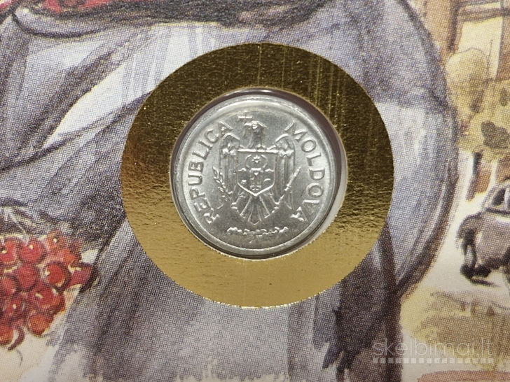 Moldavija 1 banis, 1993 KM# 1 Numizmatiniame voke