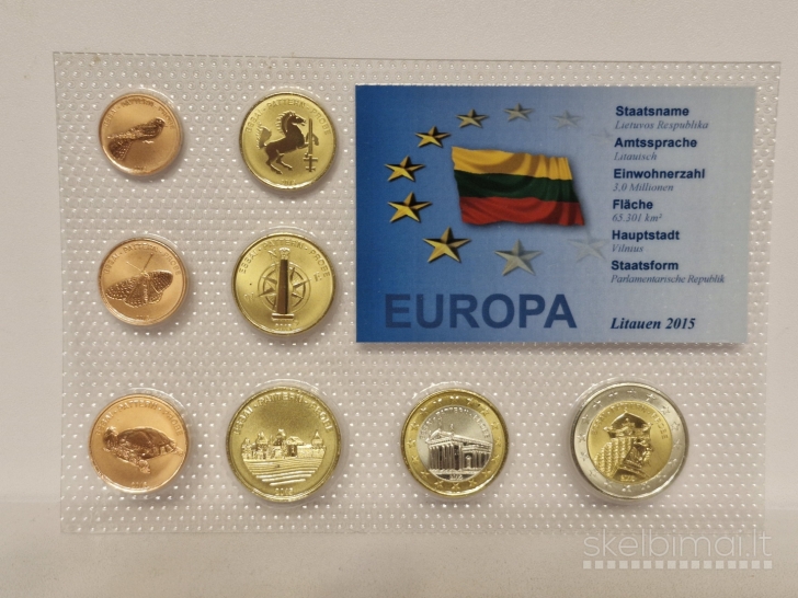 2015m. Lietuvos Euro monetų bandinių rinkinys set