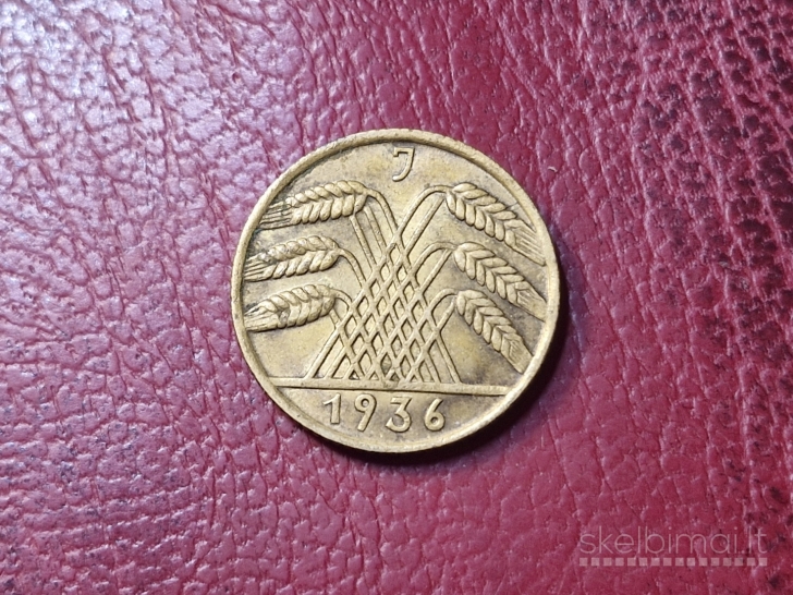 Vokietija 10 reichspfenigų, 1936J KM# 40