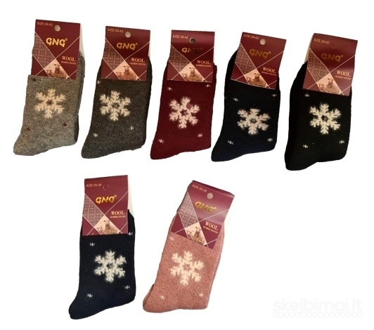 Kojinės su kašmyro, angoros, kupranugario, alpakos ir merino vilna, kalėdinės