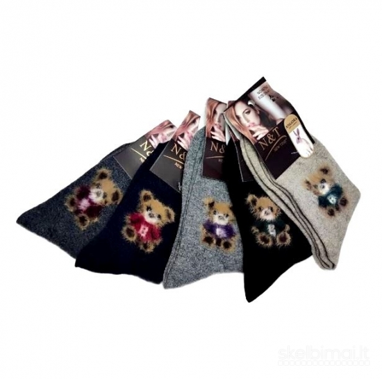 Kojinės su kašmyro, angoros, kupranugario, alpakos ir merino vilna, kalėdinės