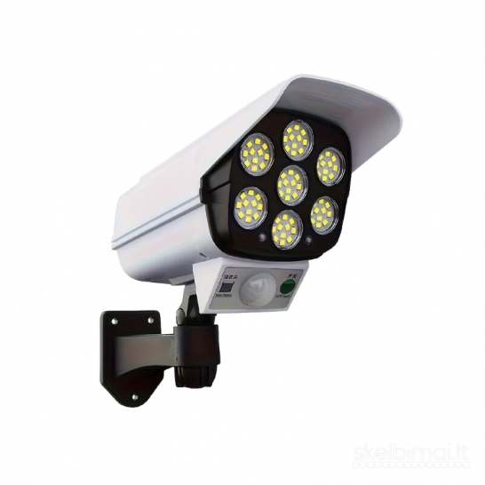 Saulės energija įkraunamas lauko šviestuvas su judesio jutikliu