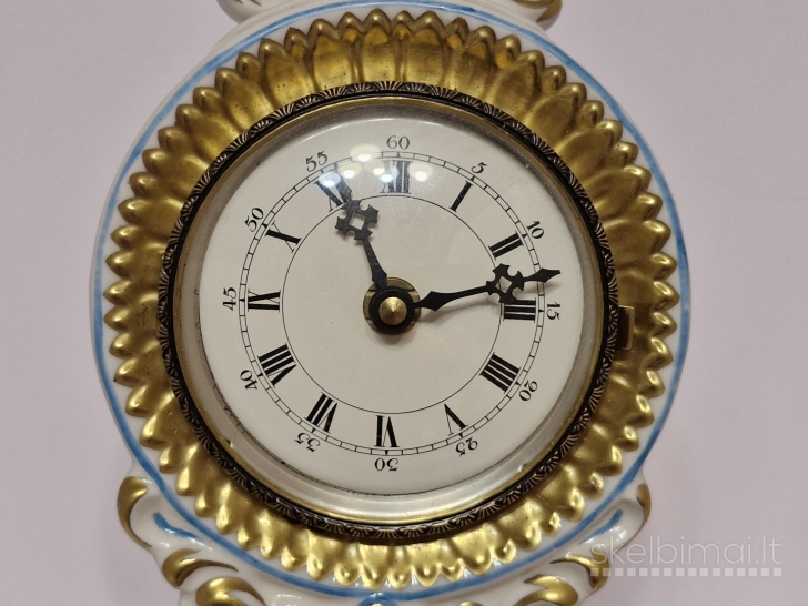 Porcelianinis rokokinis laikrodis "Original Germany" - 33cm., veikiantis