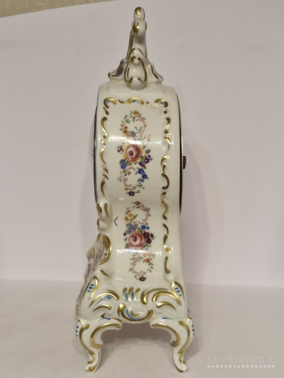 Porcelianinis rokokinis laikrodis "Original Germany" - 33cm., veikiantis