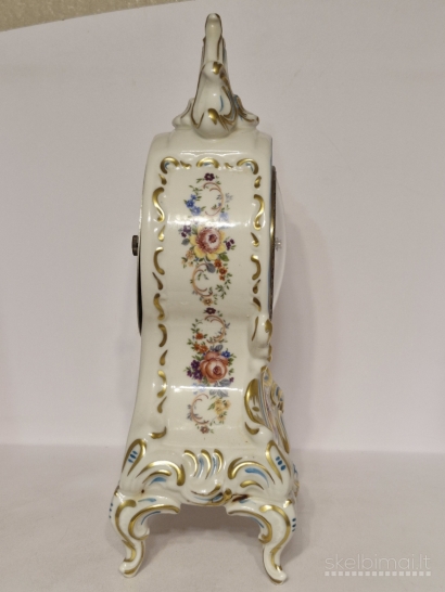 Porcelianinis rokokinis laikrodis "Original Germany" - 33cm., veikiantis
