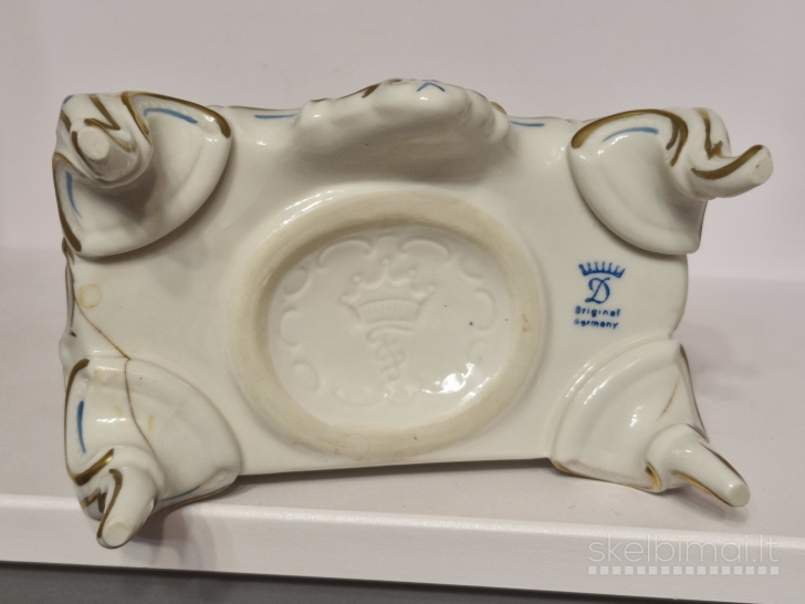 Porcelianinis rokokinis laikrodis "Original Germany" - 33cm., veikiantis