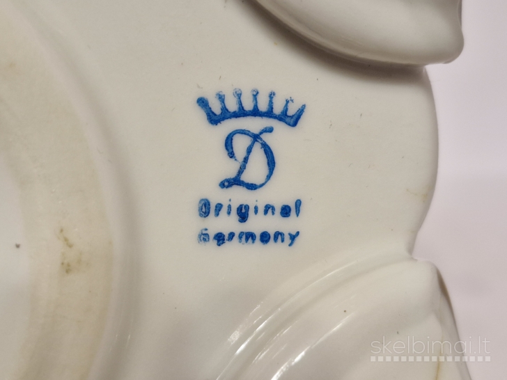 Porcelianinis rokokinis laikrodis "Original Germany" - 33cm., veikiantis