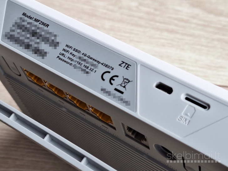 4G+ LTE modemas ZTE MF296R su maitinimo blokeliu