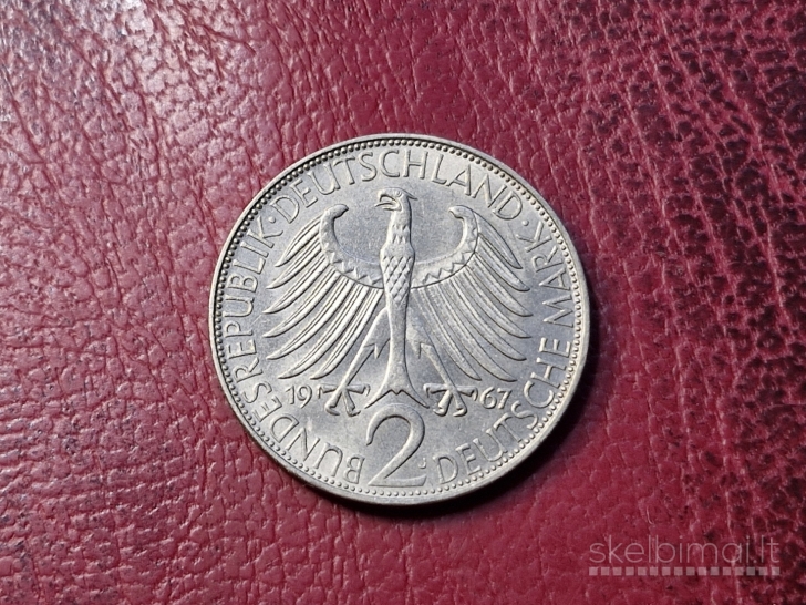 Vokietija 2 markės, 1967J KM# 116 Maksas Plankas