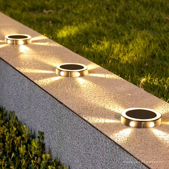 LED saulės energijos lauko ir sienos šviestuvas su 6 LED (1 vnt.)