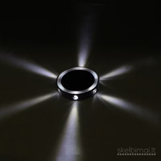 LED saulės energijos lauko ir sienos šviestuvas su 6 LED (1 vnt.)