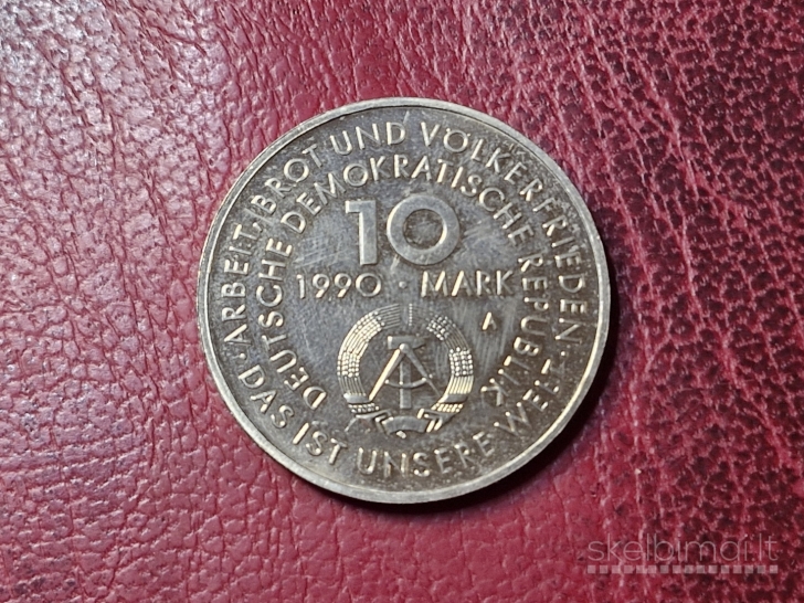 Vokietija - VDR 10 markių, 1990 KM# 136 darbo