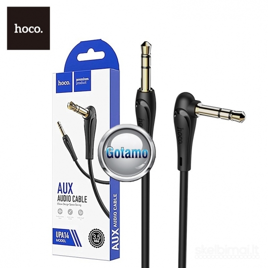 647 AUX 3.5mm į AUX 3.5mm laidas 1 metras Hoco su 90 laipsnių kampu
