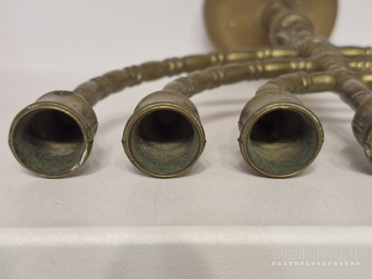 Žalvarinė 7 šakų menora / žvakidė apie 24,5 cm.