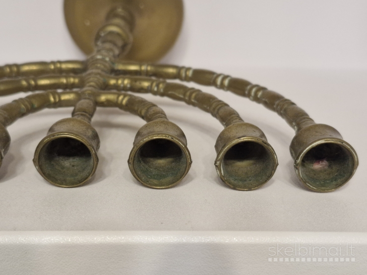 Žalvarinė 7 šakų menora / žvakidė apie 24,5 cm.