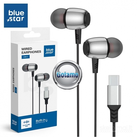 651 Type-C ausinės Blue Star su DAC čipu WWW.GOTAMO.LT