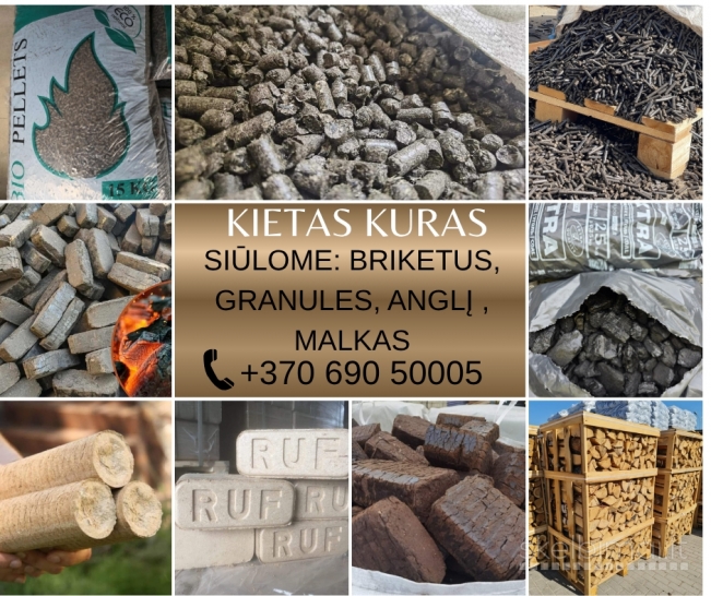 Briketai 199eur,granules nuo 225eur