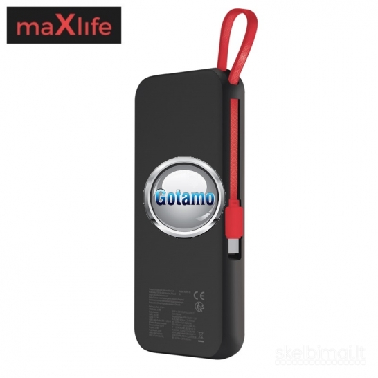 652 10000mAh 15W MagSafe MaXlife belaidė išorinė baterija (Power Bank)
