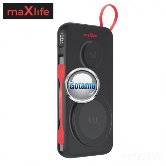 652 10000mAh 15W MagSafe MaXlife belaidė išorinė baterija (Power Bank)