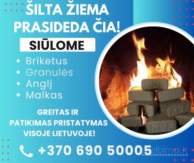 Granules 255eur briketai 199eur anglis,durpiu briketai