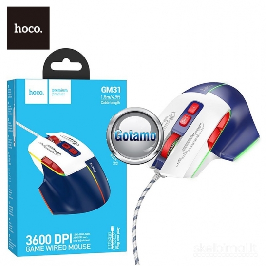 653 Pelės žaidimams 3600DPI Hoco WWW.GOTAMO.LT