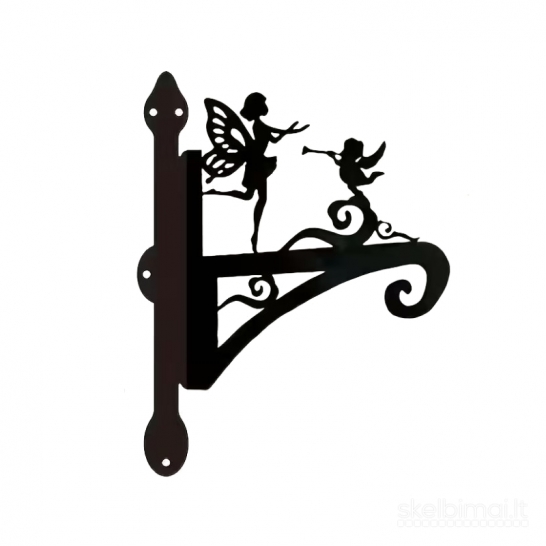 Dekoratyviniai sieniniai kabliukai su fėjų siluetu – 2 vnt., juodos spalvos