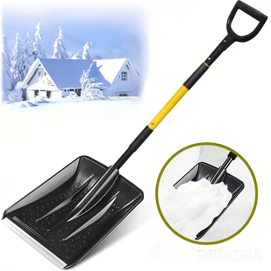 Teleskopinis sniego kastuvas su patogia D formos rankena